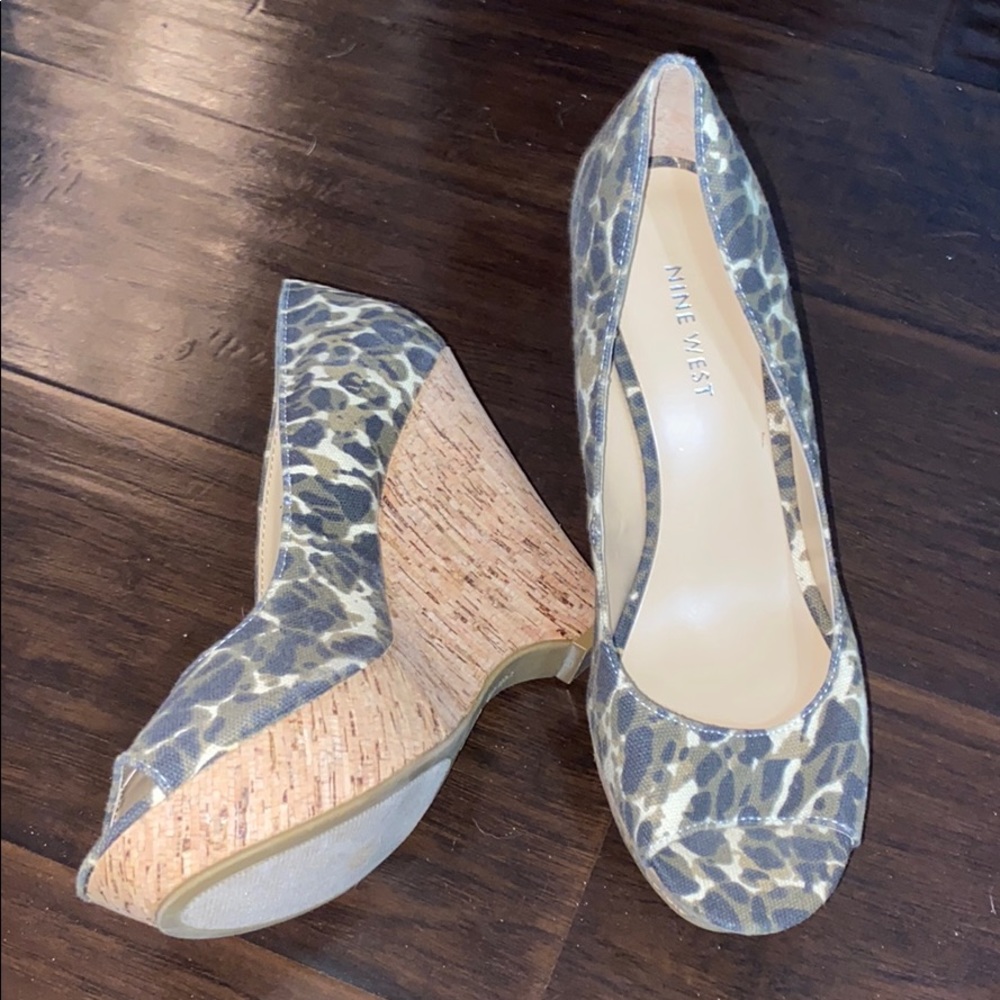Nine West Open-Toed Cheetah Print Wedges! - image 1